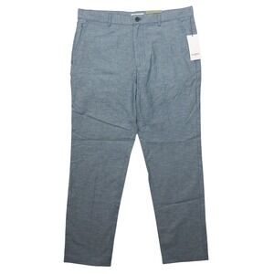 Goodfellow Vacay Trouser Pants Mens 34x30 Blue Linen Blend Beach New